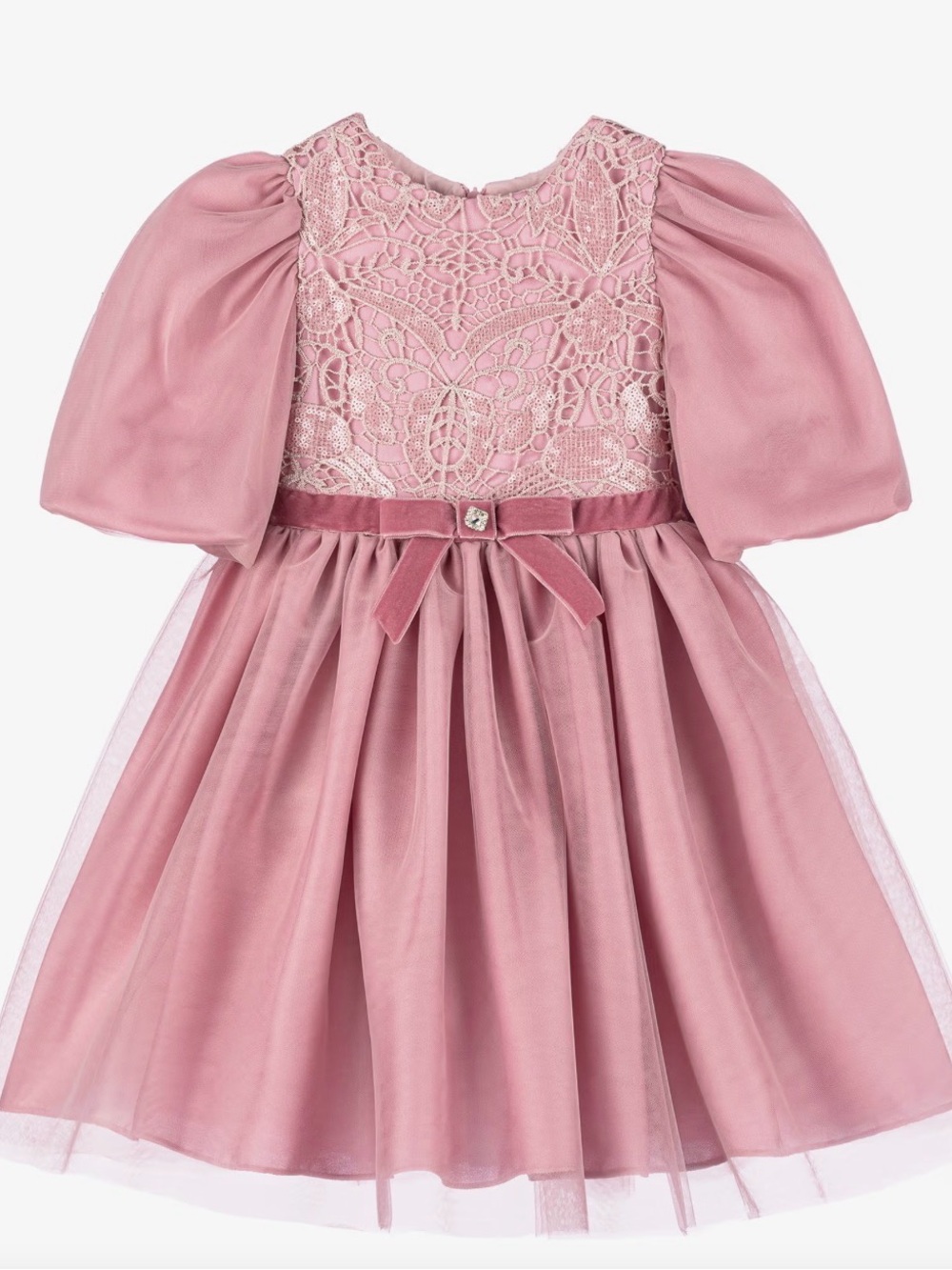 Patachou Girls' Pink Satin & Tulle Dress & Headband